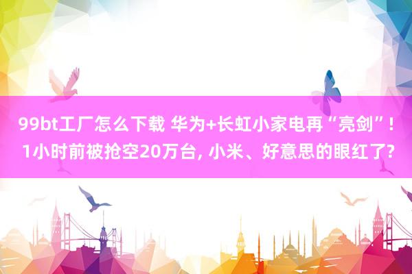 99bt工厂怎么下载 华为+长虹小家电再“亮剑”! 1小时前被抢空20万台， 小米、好意思的眼红了?